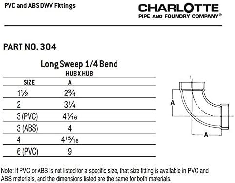Plastic Pipe Fitting, DWV  Long Sweep Elbow, 90 Degree, PVC, 3-In.
