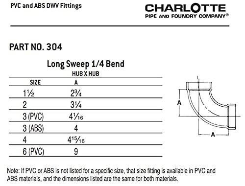 Plastic Pipe Fitting, DWV  Long Sweep Elbow, 90 Degree, PVC, 3-In.