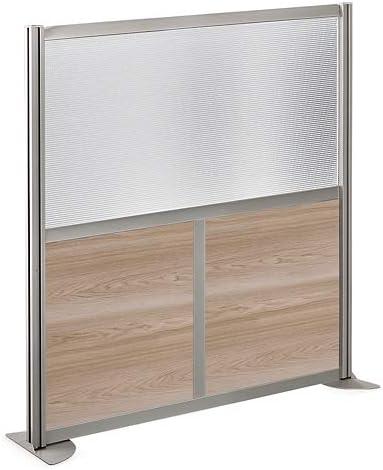 Office Partition, Cubicle Wall Divider, Modern Room Separator, Free Standing Privacy Panel, 52"H x 49"W, Indoor, Warm Ash
