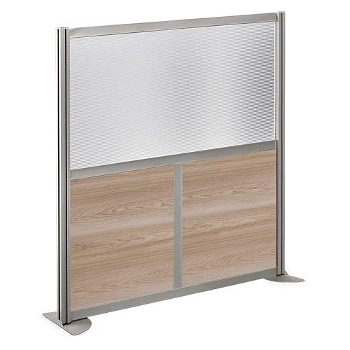 Office Partition, Cubicle Wall Divider, Modern Room Separator, Free Standing Privacy Panel, 52"H x 49"W, Indoor, Warm Ash