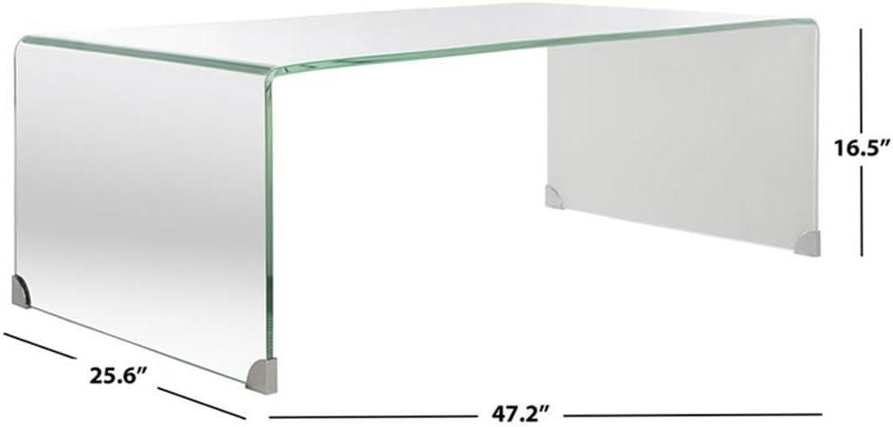 SAFAVIEH Crysta Glam Ombre Glass Coffee Table, White