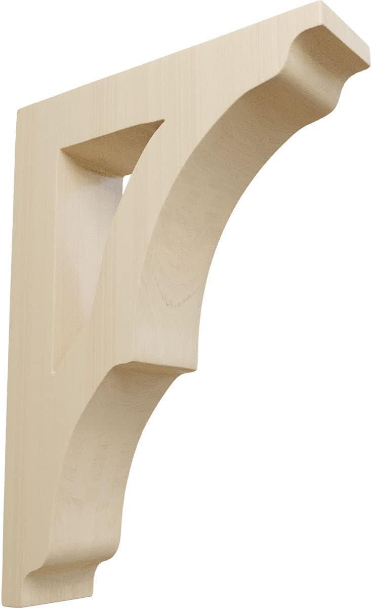 Ekena Millwork 1 3/4"W x 6 1/2"D x 9"H Small Avila Wood Bracket, Rubberwood