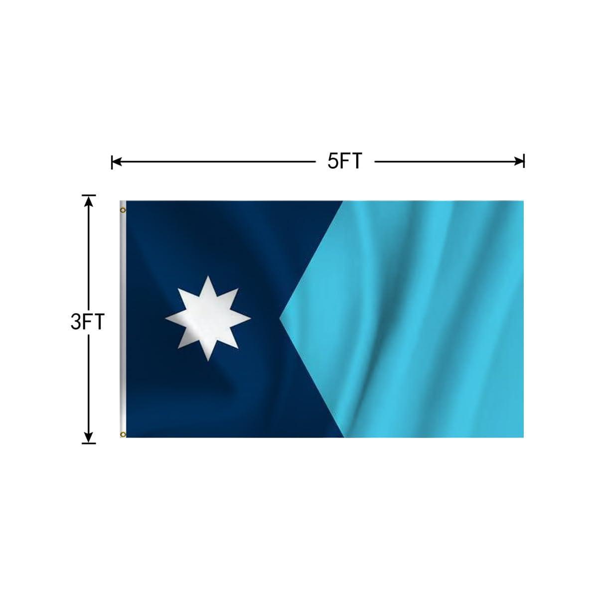 New Minnesota State Flag 3x5 Outdoor MN Flag 2 Rows Stitched Edge Canvas Header with 2 Brass Grommets