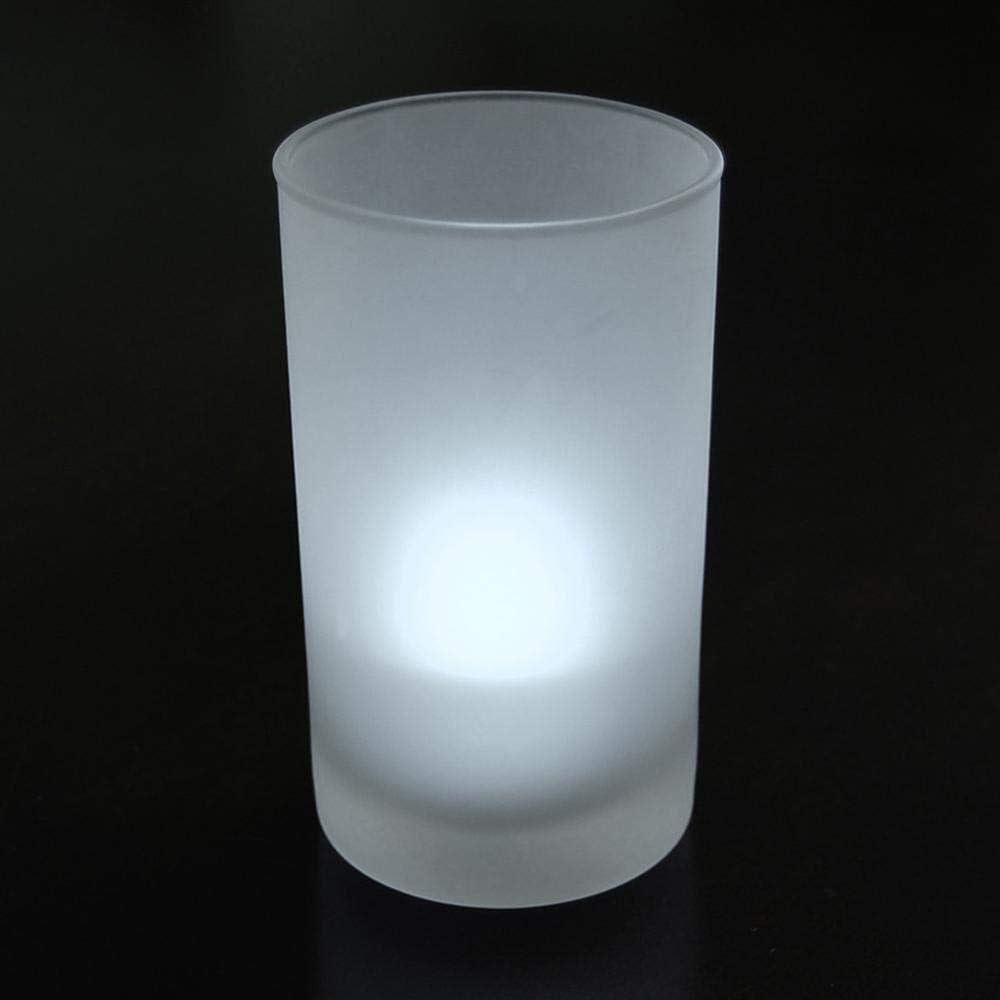 LumaBase Battery Operated Tea Light Candles - Set of 12 (Cool White)