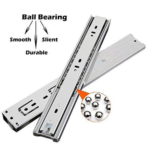 22 inch 100 lb 1 Pack 22" Side Mount Soft Close Full Extension Drawer Slides, Silver