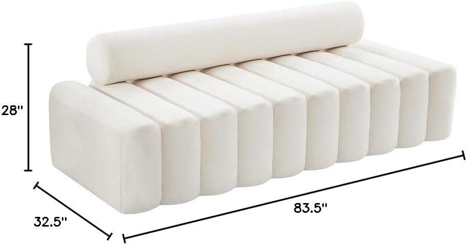 Meridian Furniture Melody Cream Velvet Sofa