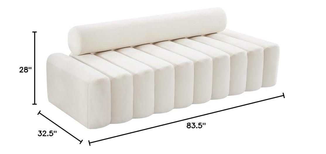 Meridian Furniture Melody Cream Velvet Sofa