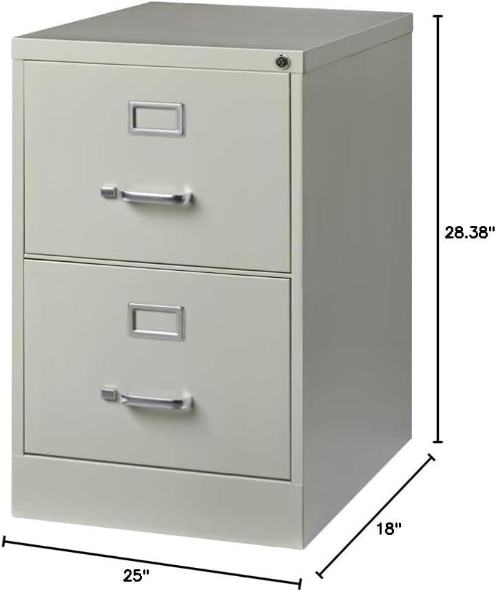 Scranton & Co 26.5" 2-Drawer Modern Metal Vertical File Cabinet in Light Gray