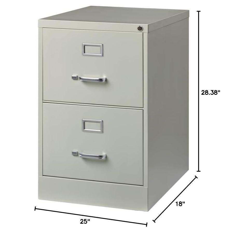 Scranton & Co 26.5" 2-Drawer Modern Metal Vertical File Cabinet in Light Gray