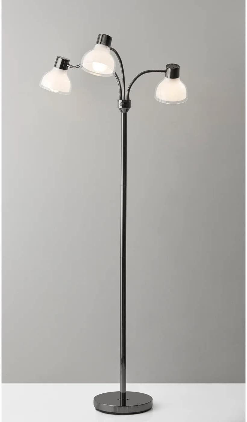 Black Nickel Adjustable 3-Arm Arc Floor Lamp