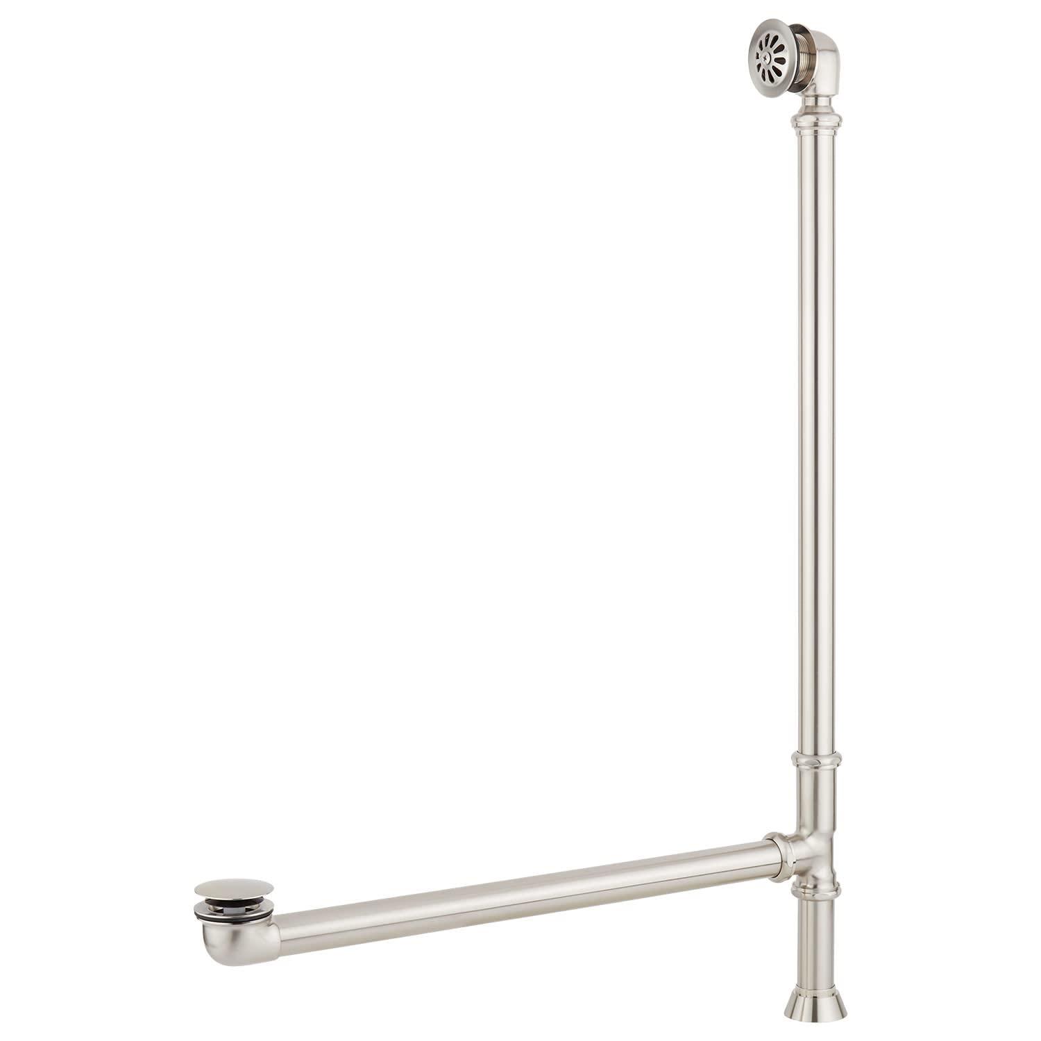 Signature Hardware 480113 Ultra 67" Acrylic Slipper Clawfoot Tub with Integrated Overflow, Rolled Rim and Imperial Feet - Less Drain Assembly - White/Polished Brass Feet