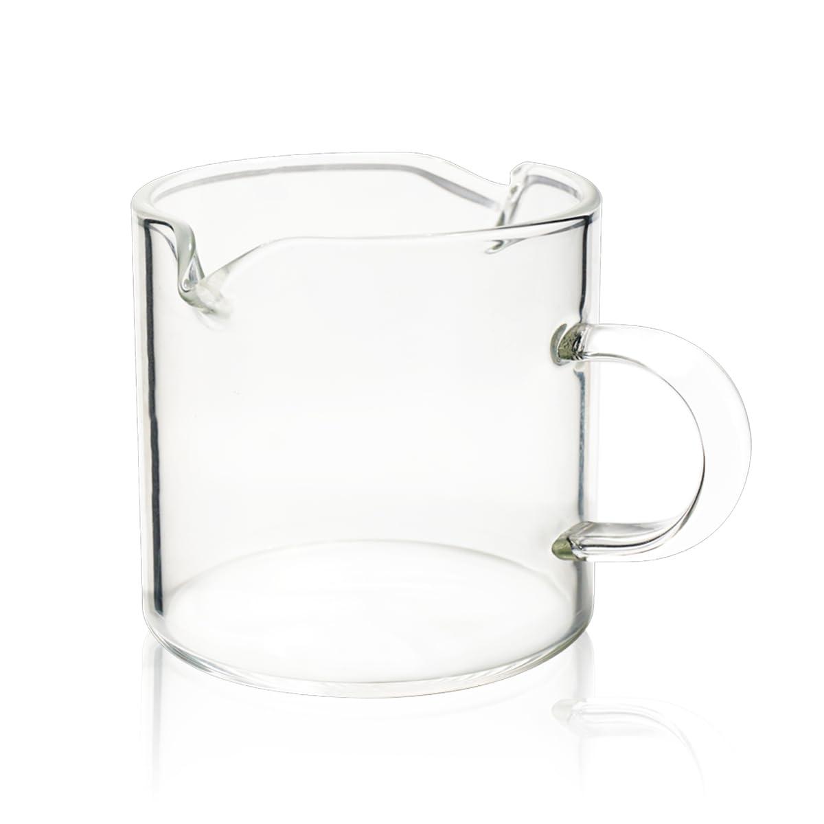 BCnmviku 1 Pack Shot Glasses Espresso Parts Double Spouts Milk Cup Clear Glass