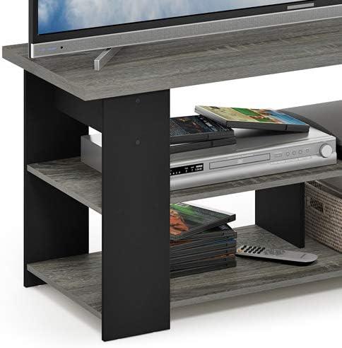 Furinno 15118 JAYA TV Stand Up To 50-Inch, French Oak Grey/Black