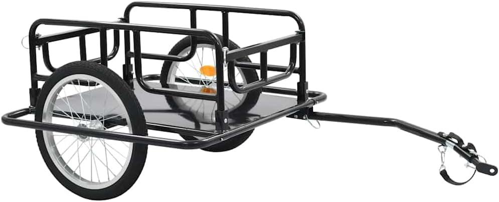 VidaXL Bike Trailer 51.2"x28.7"x19.1" Steel Black