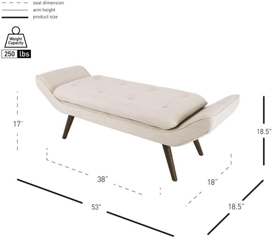 Newcastle Cushioned Tufted Bench, Multiple Colors