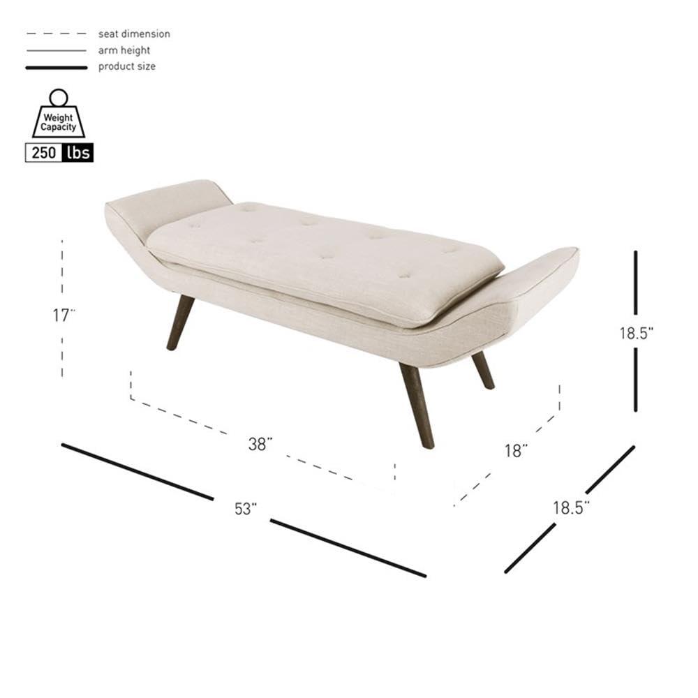 Newcastle Cushioned Tufted Bench, Multiple Colors