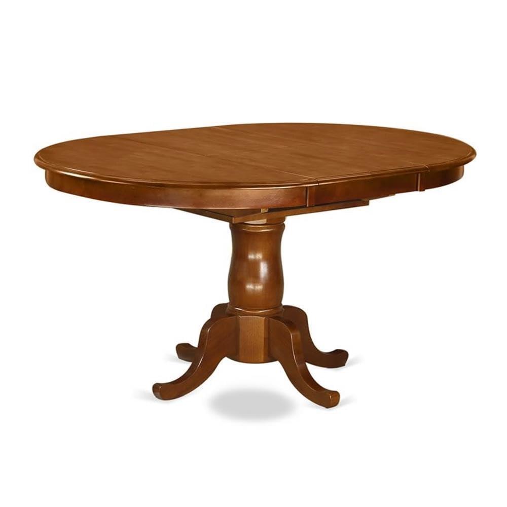 Dining Room Set - Oval Dining Leaf With Dining Chairs-Finish:Saddle Brown,Number of Items:5,Shape:Oval,Style:Microfiber Seat