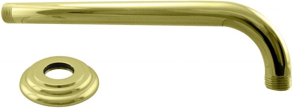 1/2" IPS x 10" IPS Wall Mount 90-Degree Rain Shower Arm with Flange