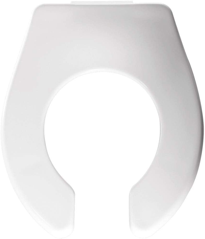BB955CT Commercial Open Front Baby/Toddler Toilet Seat, Never Loosens, Plastic, White, Round
