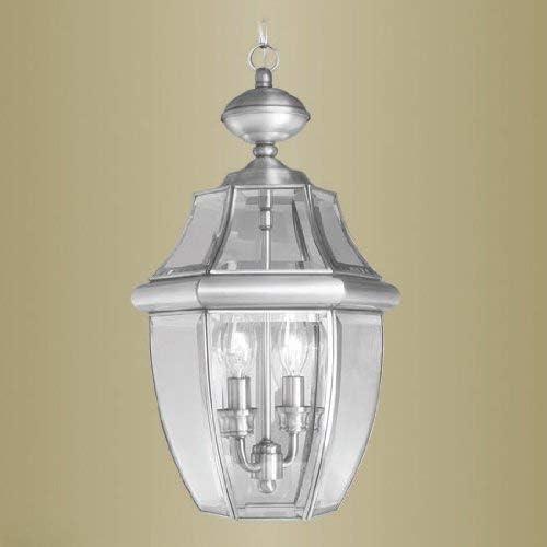 2 Light Outdoor Chain Lantern Pendant with Clear Glass Shade