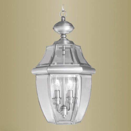 2 Light Outdoor Chain Lantern Pendant with Clear Glass Shade
