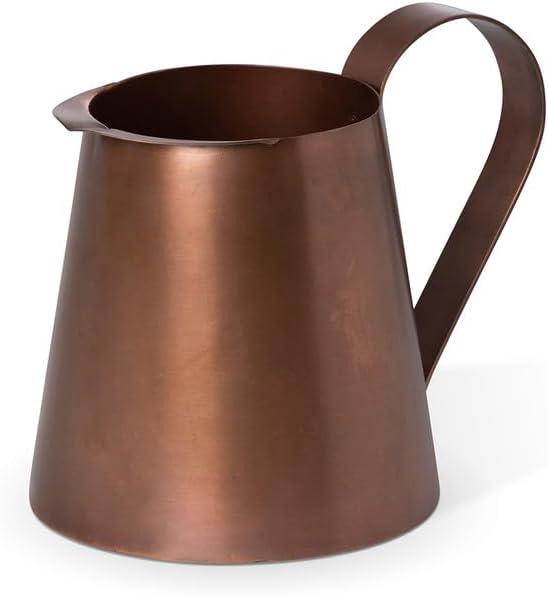 Rustic Copper Short Pitcher with Infuser, 9.5-inch