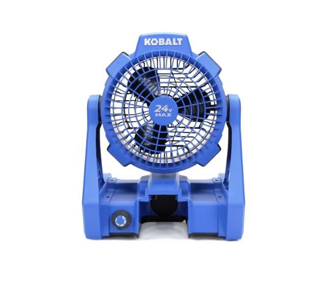 Kobalt 7-in 24 -Volt 5 -Speed High Velocity Indoor/Outdoor Blue Personal Fan