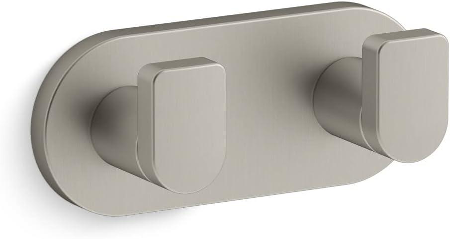 Gray Stainless Steel Modern Double Robe Hook