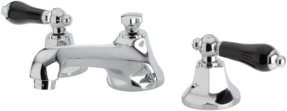Kingston Brass KS4461PKL Kingston Brass Duchess Two-Handle 3-Hole Deck Mount Widespread Bathroom Faucet with Brass Pop-Up Drain