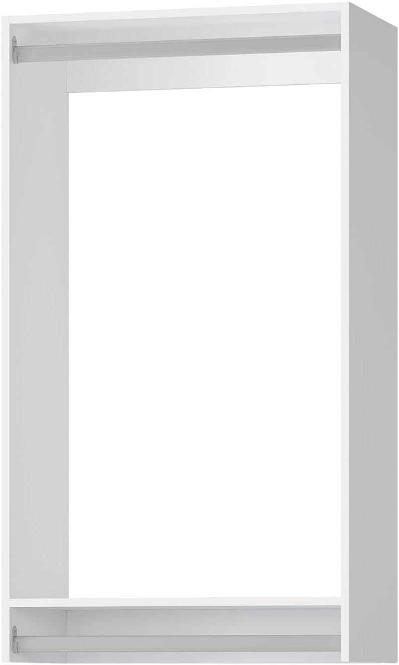25.5 in. White Walk-in Modular Double Hanging Tower Unit with 1-Shelf, Wall Mount Wood Closet System
