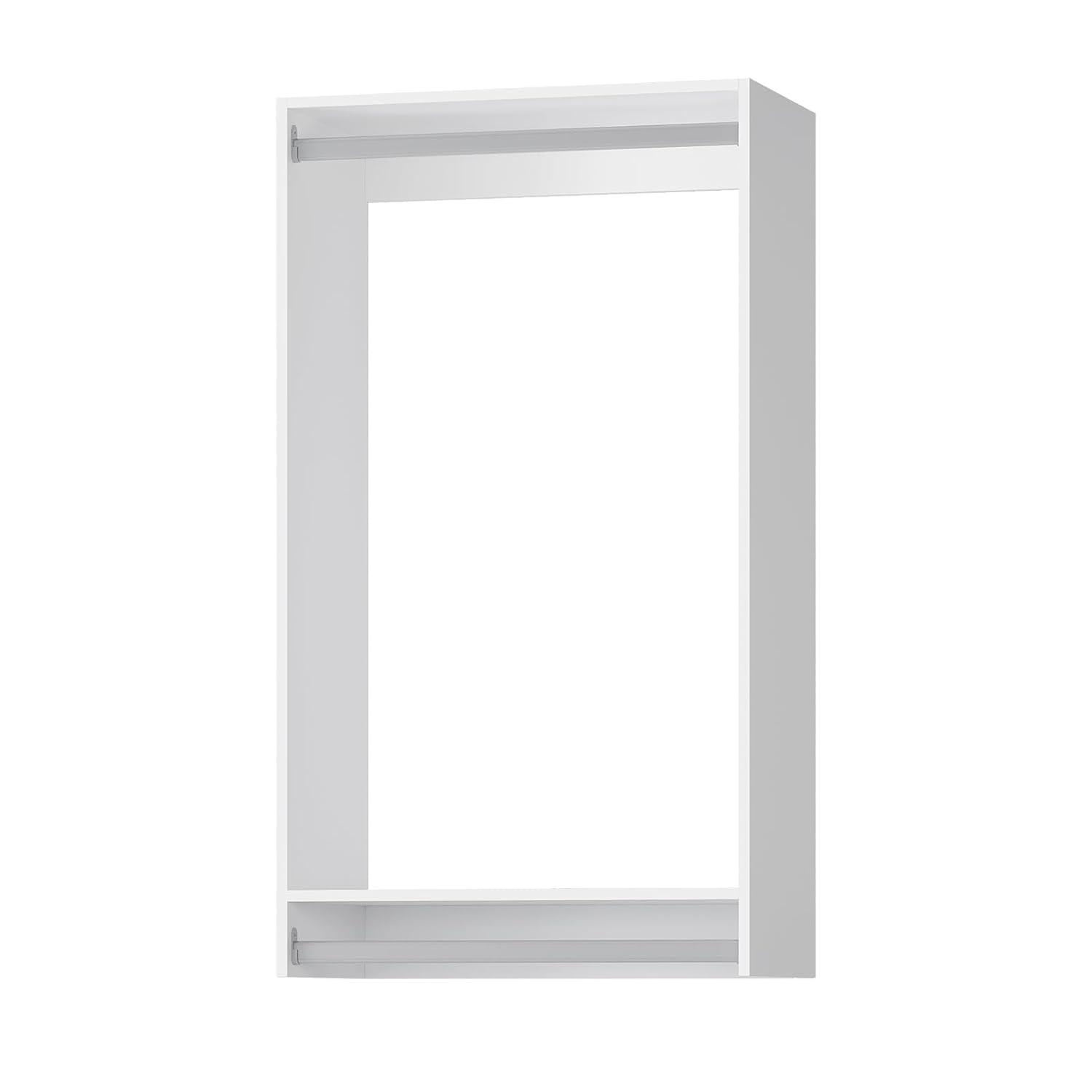 25.5 in. White Walk-in Modular Double Hanging Tower Unit with 1-Shelf, Wall Mount Wood Closet System