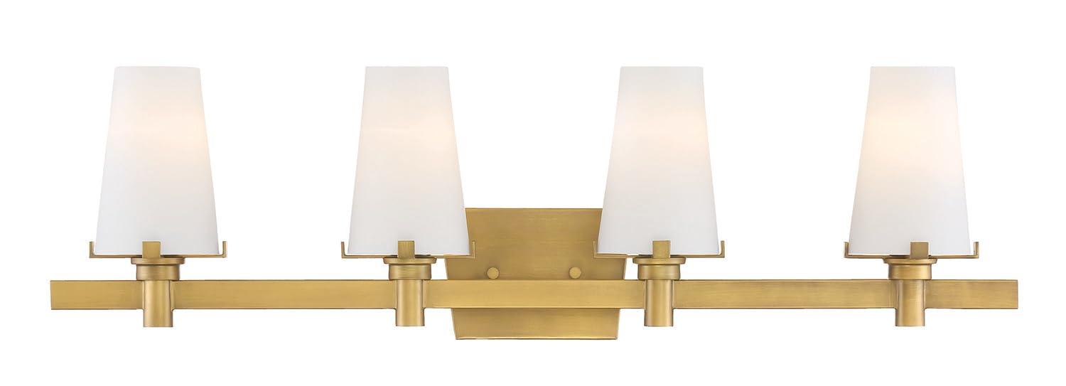 Designers Fountain Hyde Park Vintage Gold 4 Light Bathroom Vanity Light Fixture, 87904-VTG