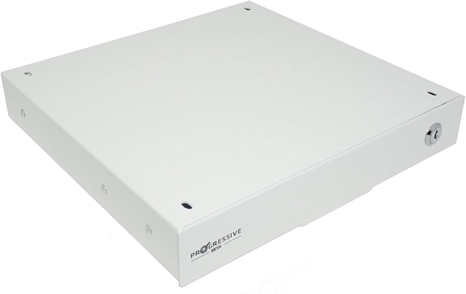 PROGRESSIVE AUTOMATIONS Under Desk Mount Drawer for Stand up Desk- White, Big, DS-01-White