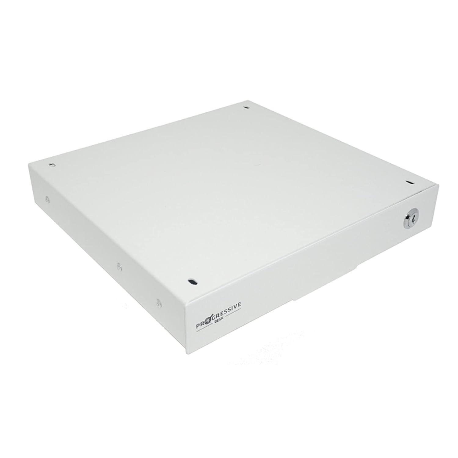 PROGRESSIVE AUTOMATIONS Under Desk Mount Drawer for Stand up Desk- White, Big, DS-01-White