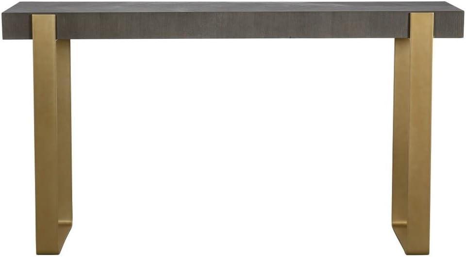 Kea 60" Dark Walnut and Brushed Brass Console Table