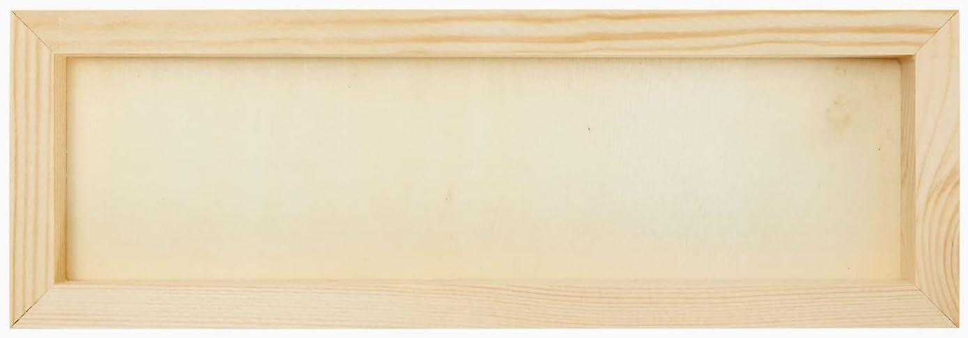 Natural Pinewood Unfinished Craft Wood Canvas Boards, 4 x 12 in, 6 Pack