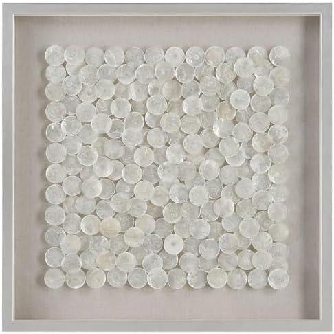 Silver and White Capiz Shell Shadow Box Wall Art