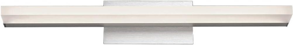 Sleek Edge-Lit Brushed Aluminum LED Vanity Light, 18"