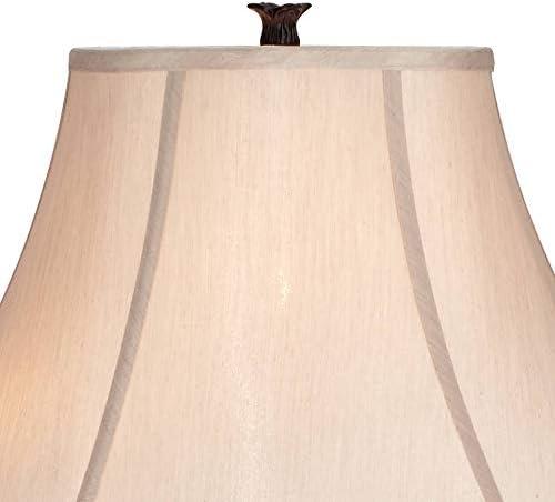 Barnes and Ivy Traditional Floor Lamp 4-Light 63" Tall Lush Bronze Tortoise Glass Font Bell Shade for Living Room Reading Bedroom Office