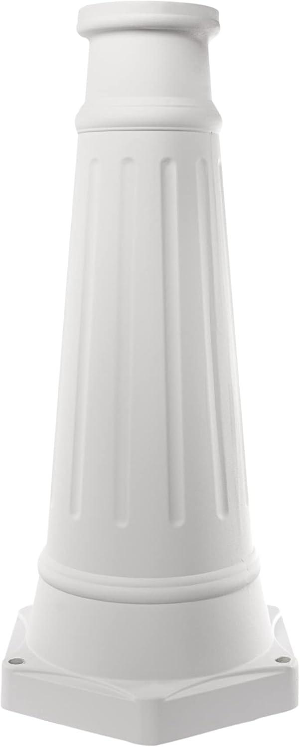 Gama Sonic Decorative Outdoor Lamp Post for Solar Lights, White Cast Aluminum, 3" Fitter Mount, 6.5' Tall, GS-DP55F-WHT
