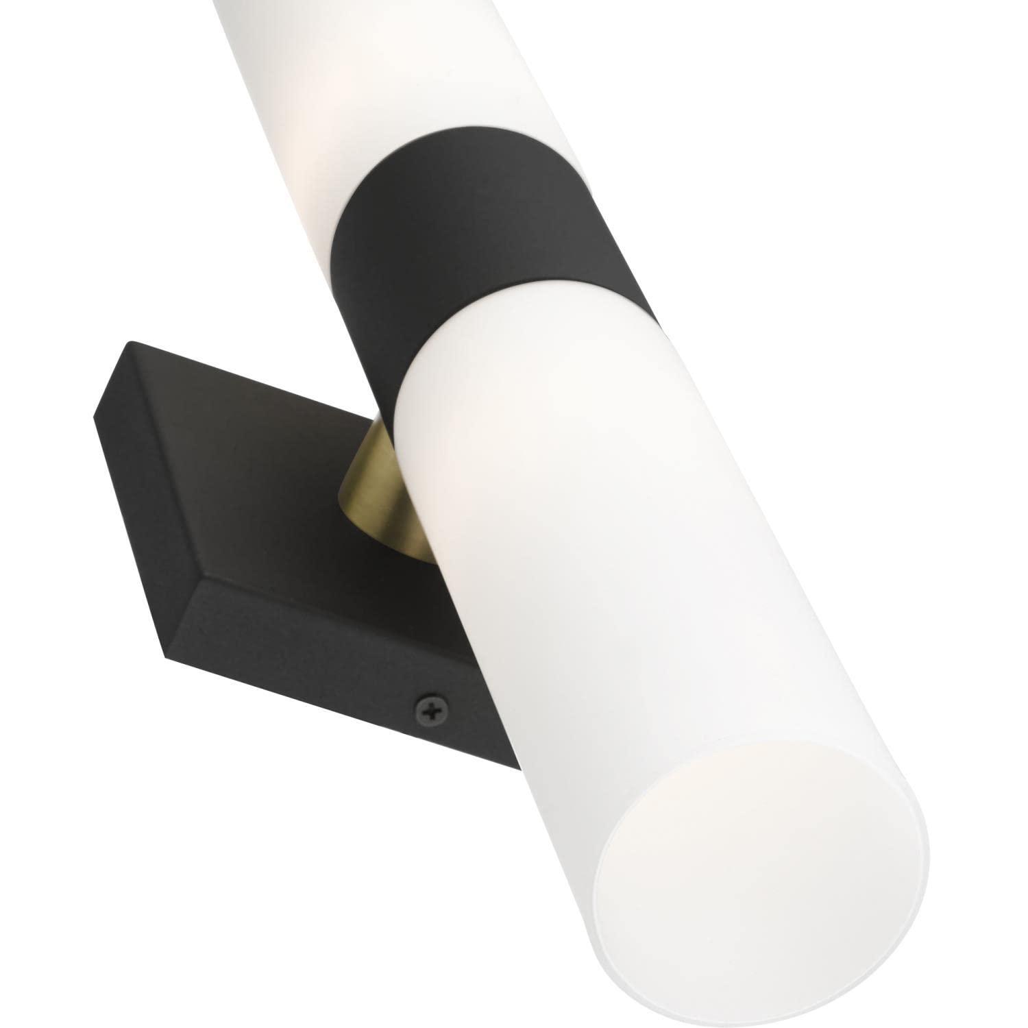 Livex Lighting Aero 2-Light Twist Lock Metal ADA Vanity Sconce in Textured Black