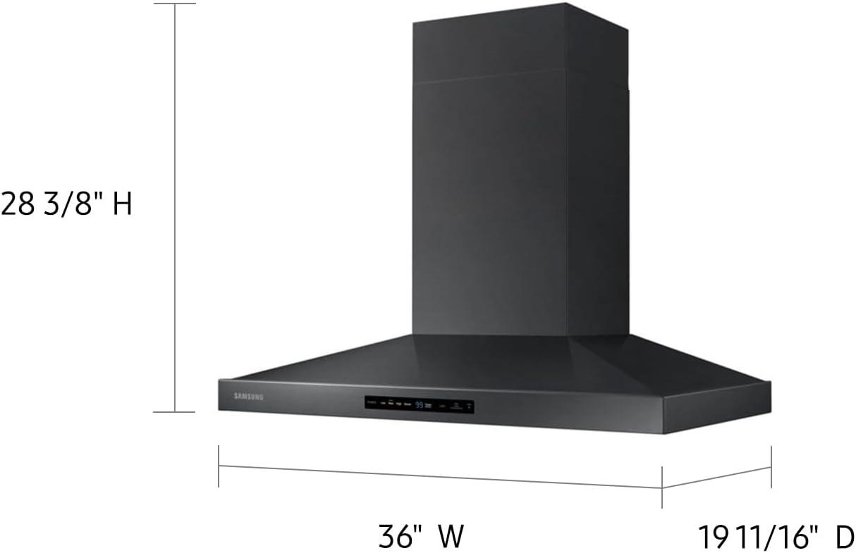 Samsung 36" Black Stainless Steel Smart Wall Mount Hood