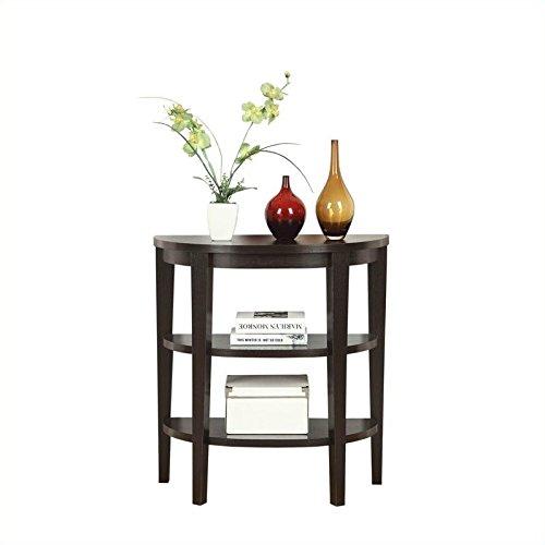 Convenience Concepts Newport Half-Circle Console Table with Shelves, Espresso