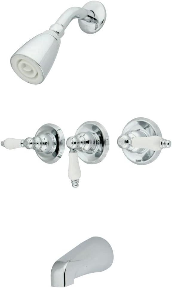 Kingston Brass Victorian Triple-Handle Tub and Shower Faucet