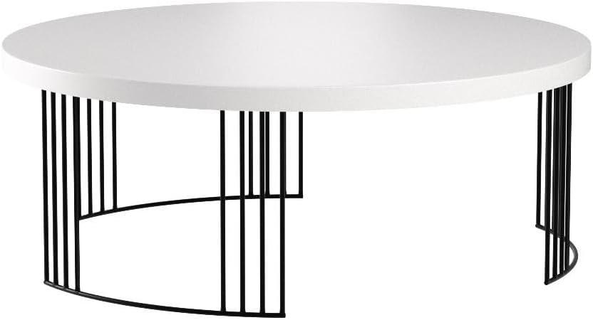 Keelin Mid Century Scandinavian Lacquer Coffee Table - White/Black - Safavieh