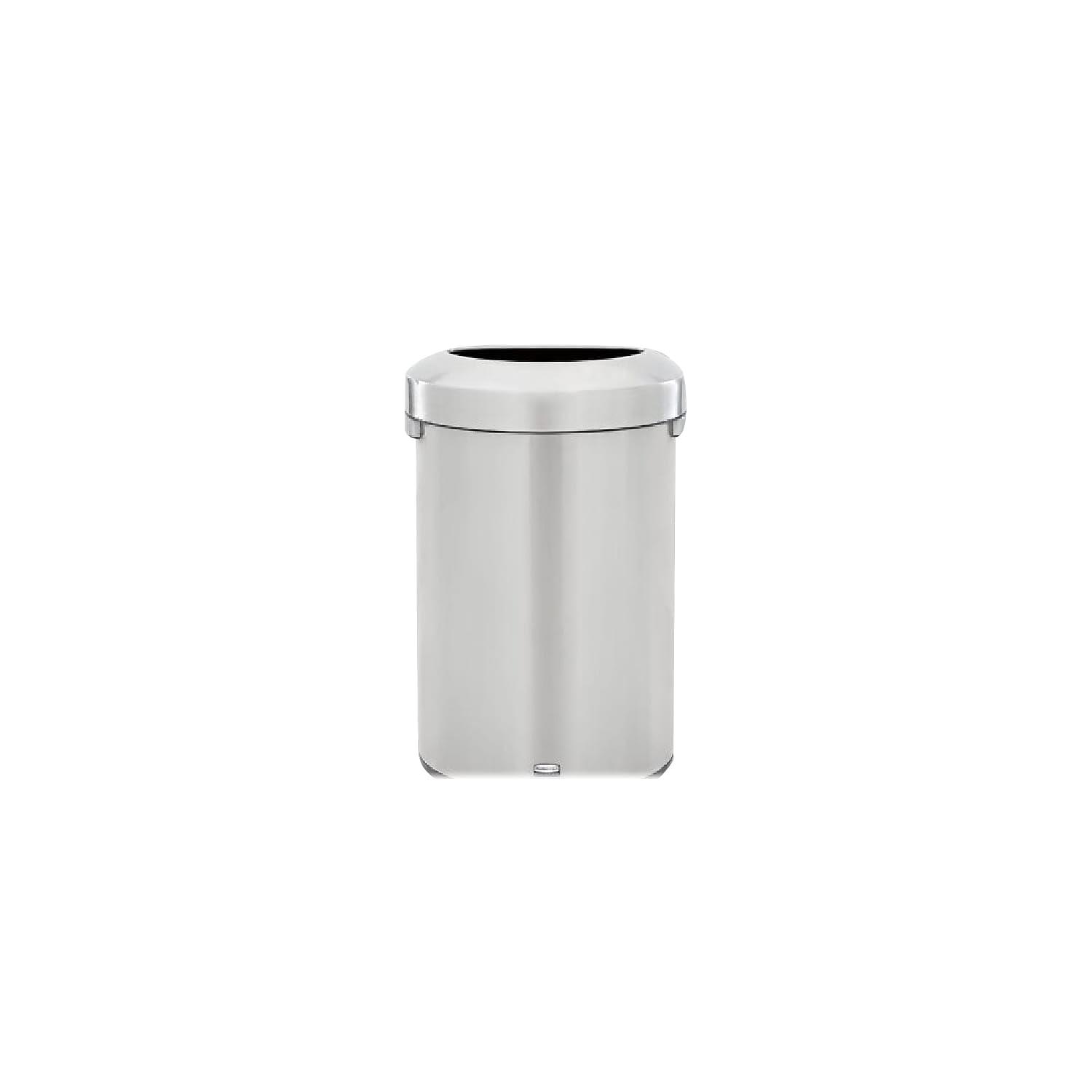 Rubbermaid Refine Stainless Steel Indoor Trash Can with Open Lid 21 Gallon Silver (2147582)