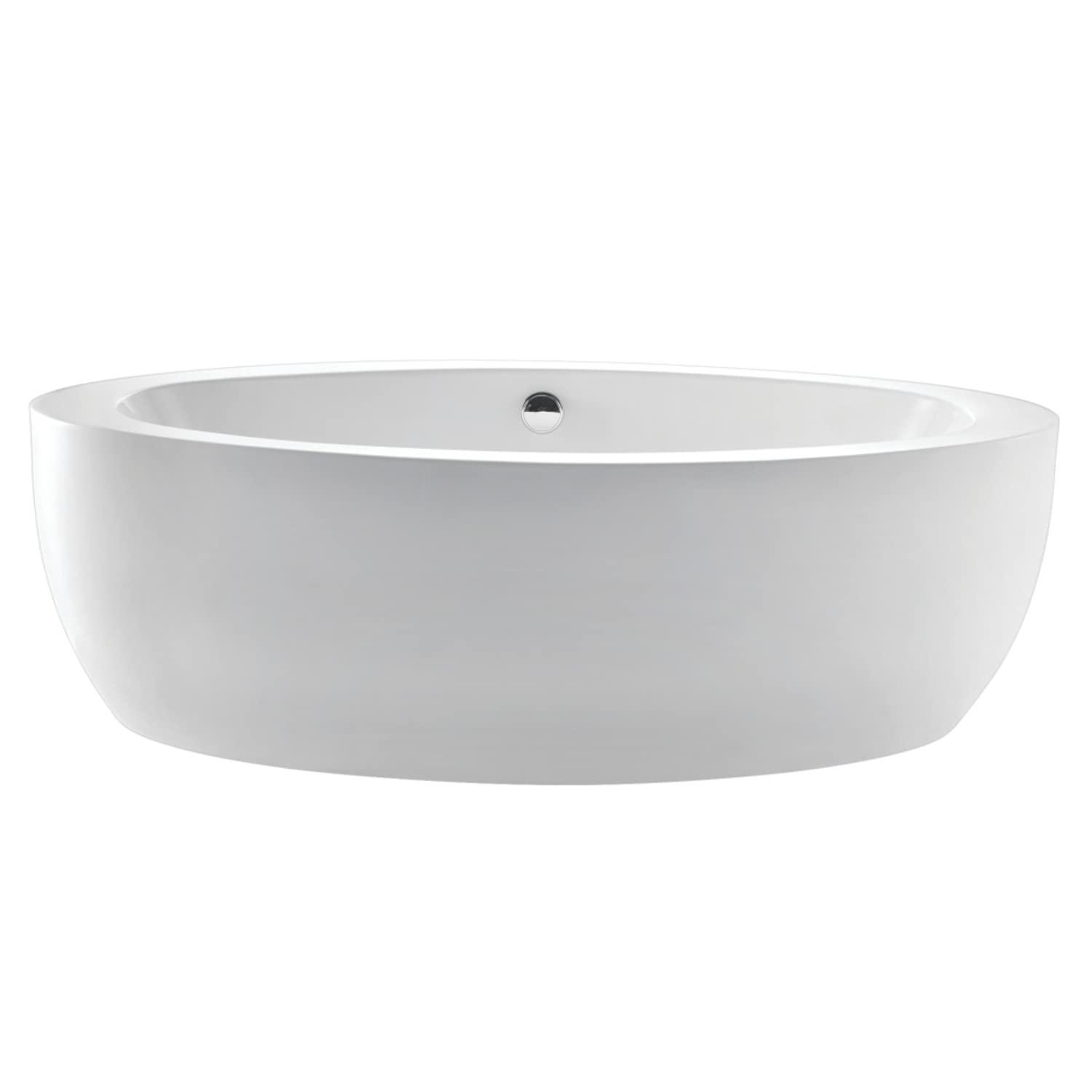 Kingston Brass Aqua Eden 72-Inch Acrylic Oval Double Ended Freestanding Tub with Drain