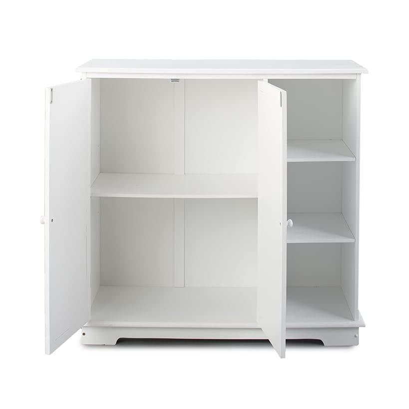 The Lakeside Collection Beadboard Buffet Cabinet - Sideboard with Storage - White