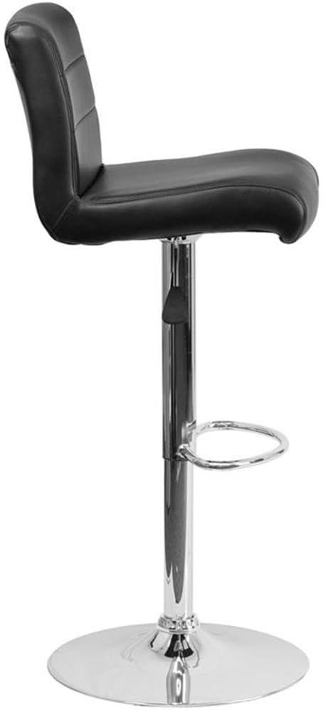 Flash Furniture Contemporary Vinyl Adjustable Height Barstool with Rolled Seat and Chrome Base