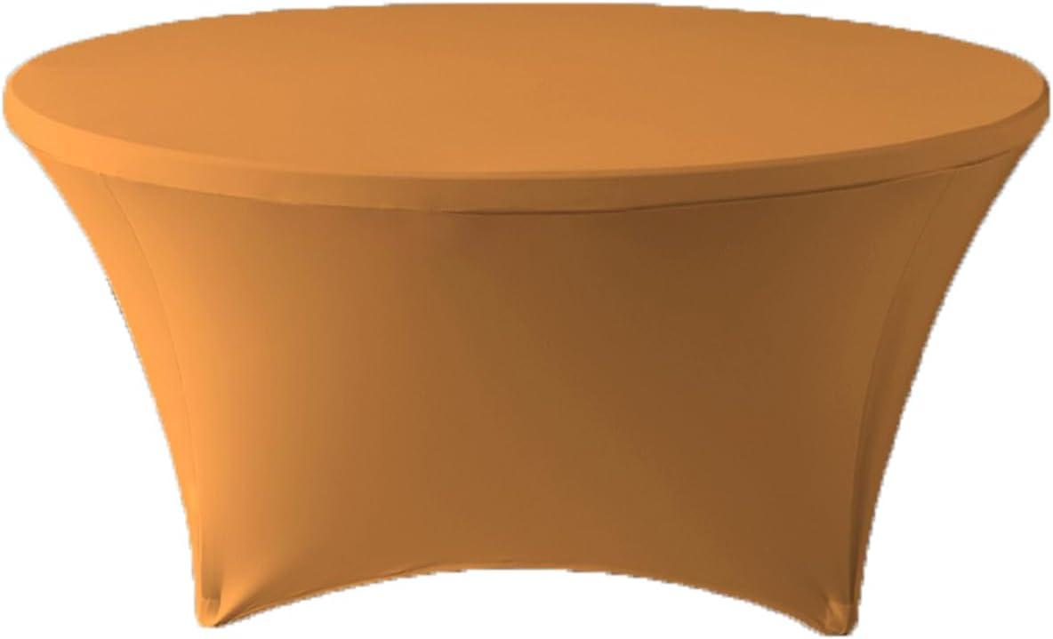 Gowinex Burgundy 5 ft. 60 inch Round Spandex Tablecloth Fitted Table Cover